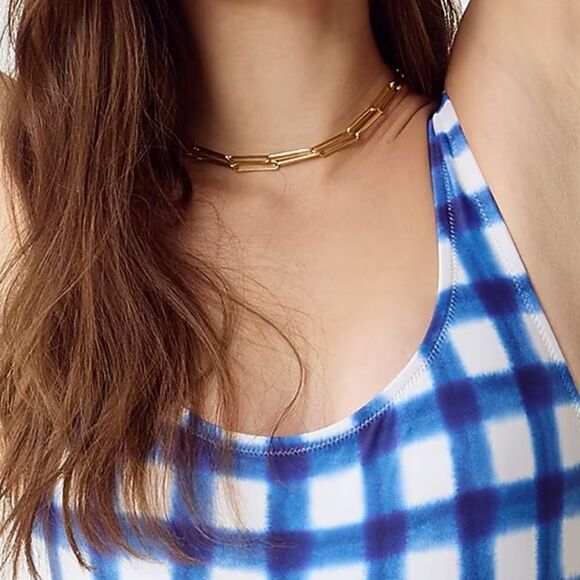 NWT J.Crew Scoopneck one-piece swimsuit in gingham Size 20 - Picture 3 of 5